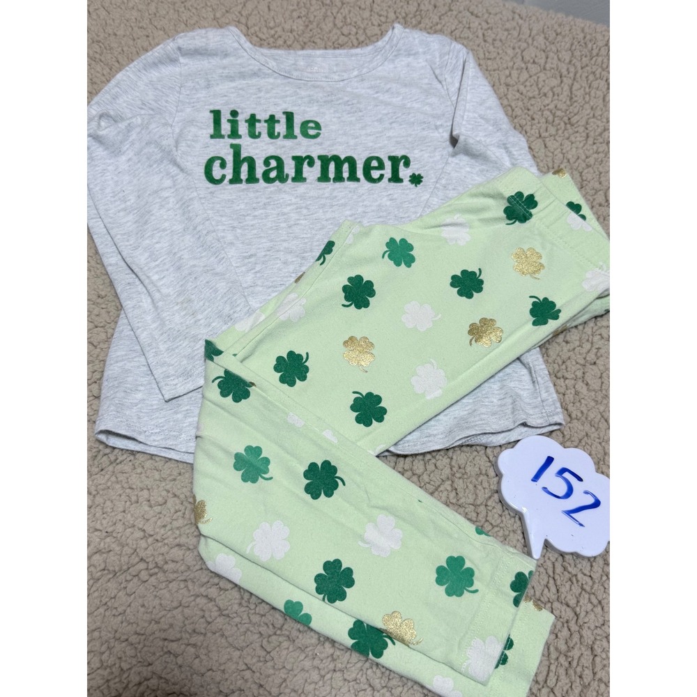 Way to Celebrate Cat & Jack St Patricks Day Little Charmer Shirt Leggings Set 4T